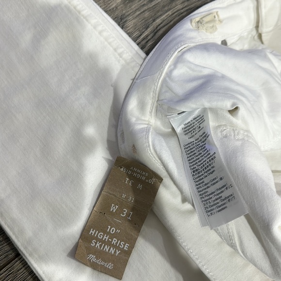 NEW • Madewell • Women’s 10" High-Rise Skinny Jeans in Pure White: Step-Hem 31 - Picture 5 of 6